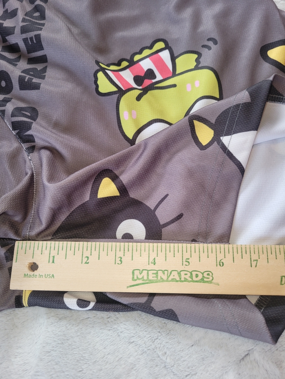 Hello Kitty & Friends Sanrio Mens XL (40-42) Drawstring Pull On Gray Shorts - Picture 4 of 13